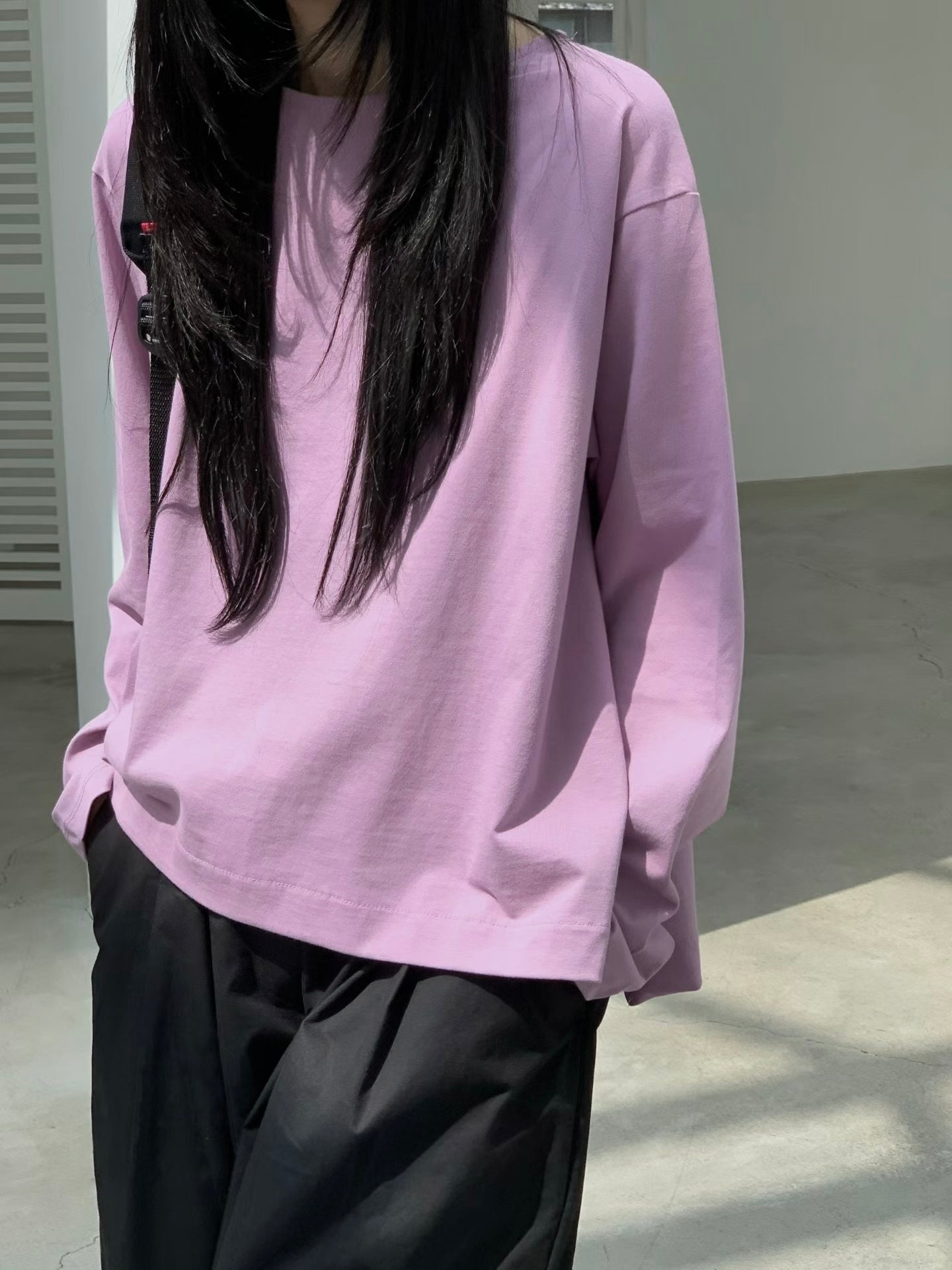 衫腳梯型T-shirt/粉紫