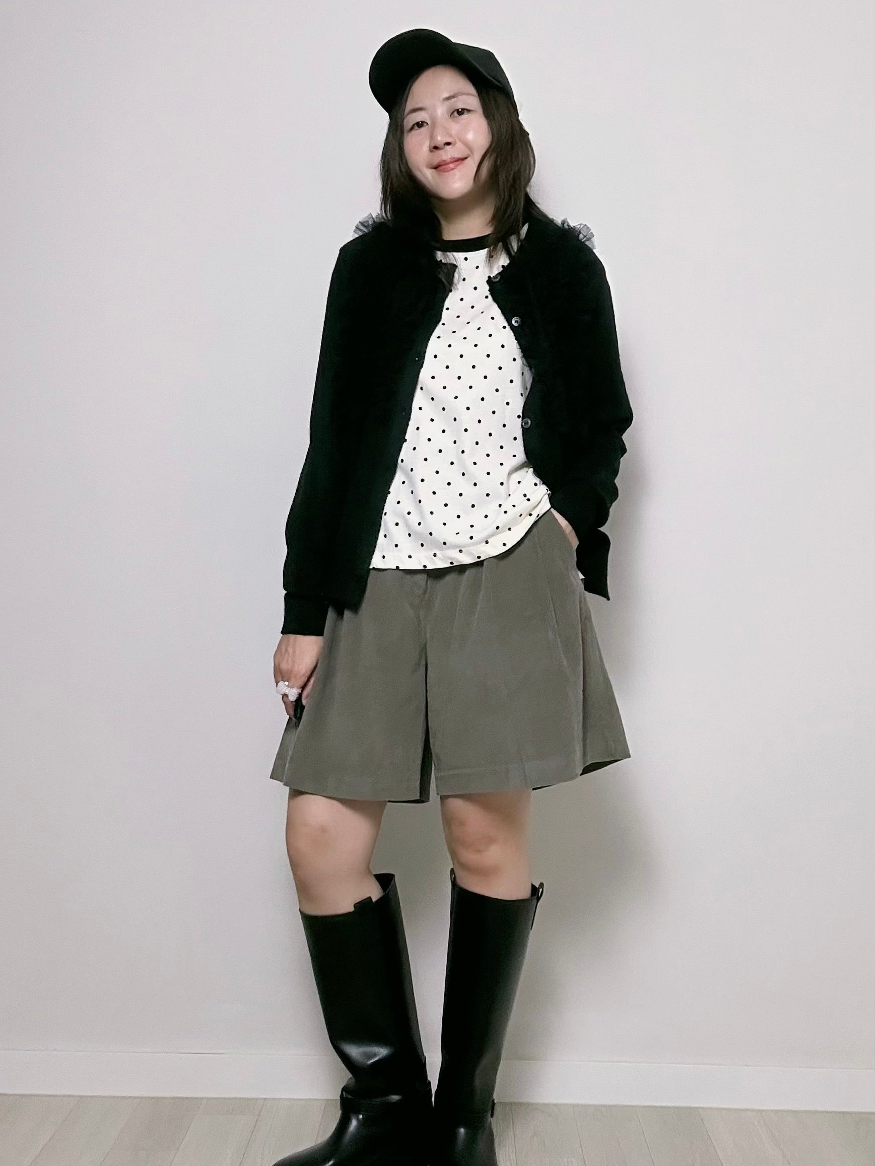 燈心絨短褲/深灰