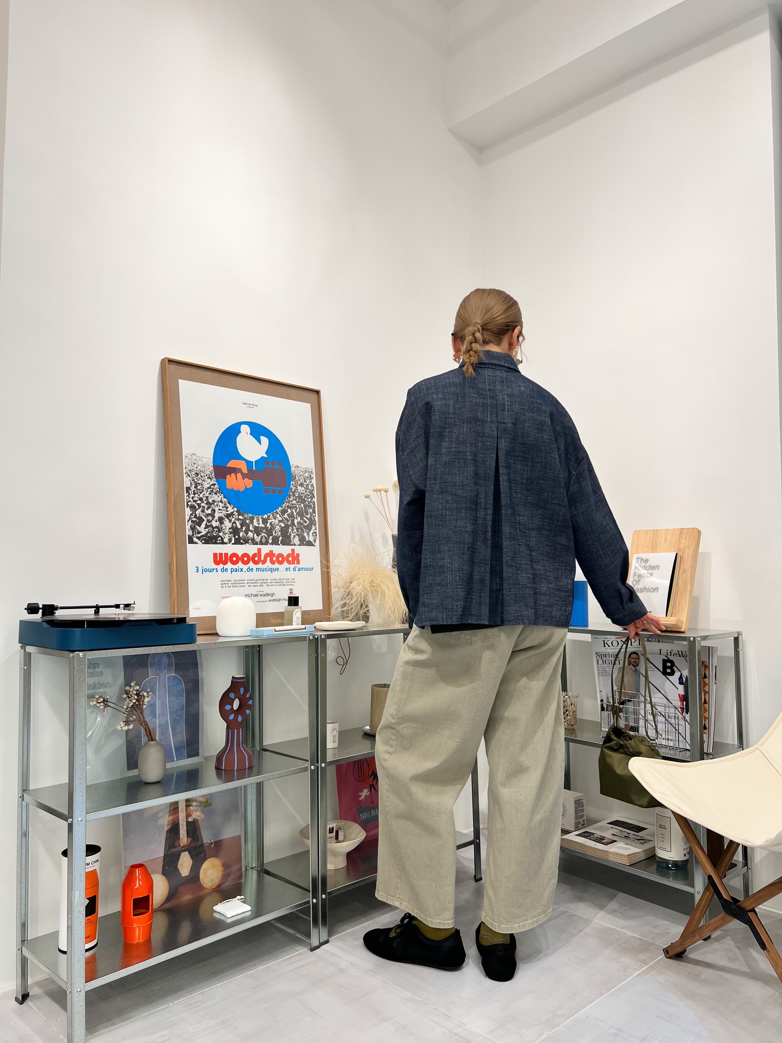 束腳牛仔薄外套/藍