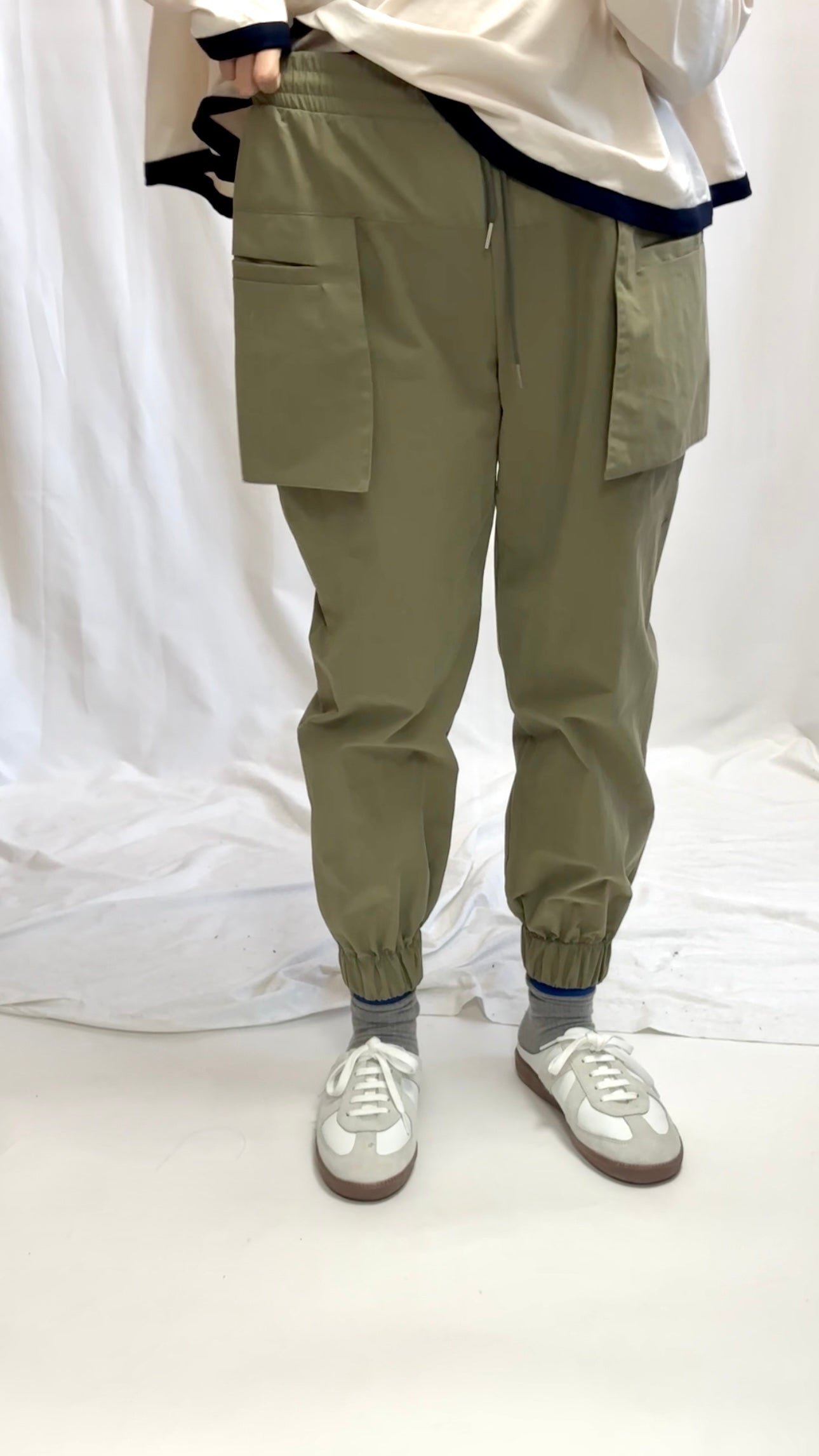 (訂貨)特別袋束腳褲/軍綠