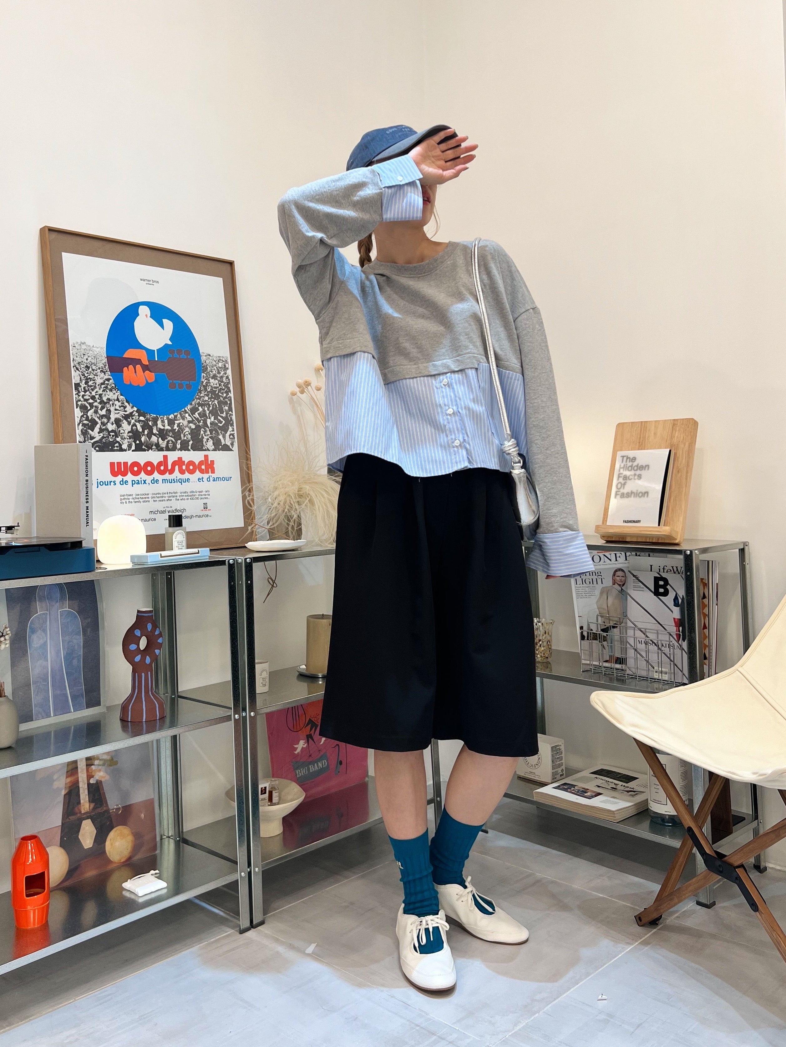 下半條子薄衛衣/灰