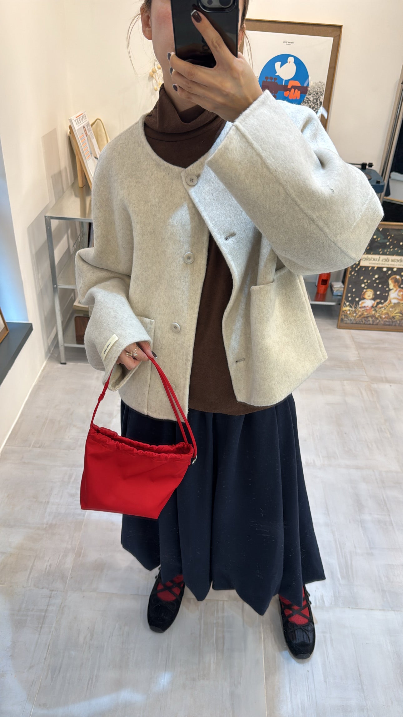 靚色企領T-shirt/啡