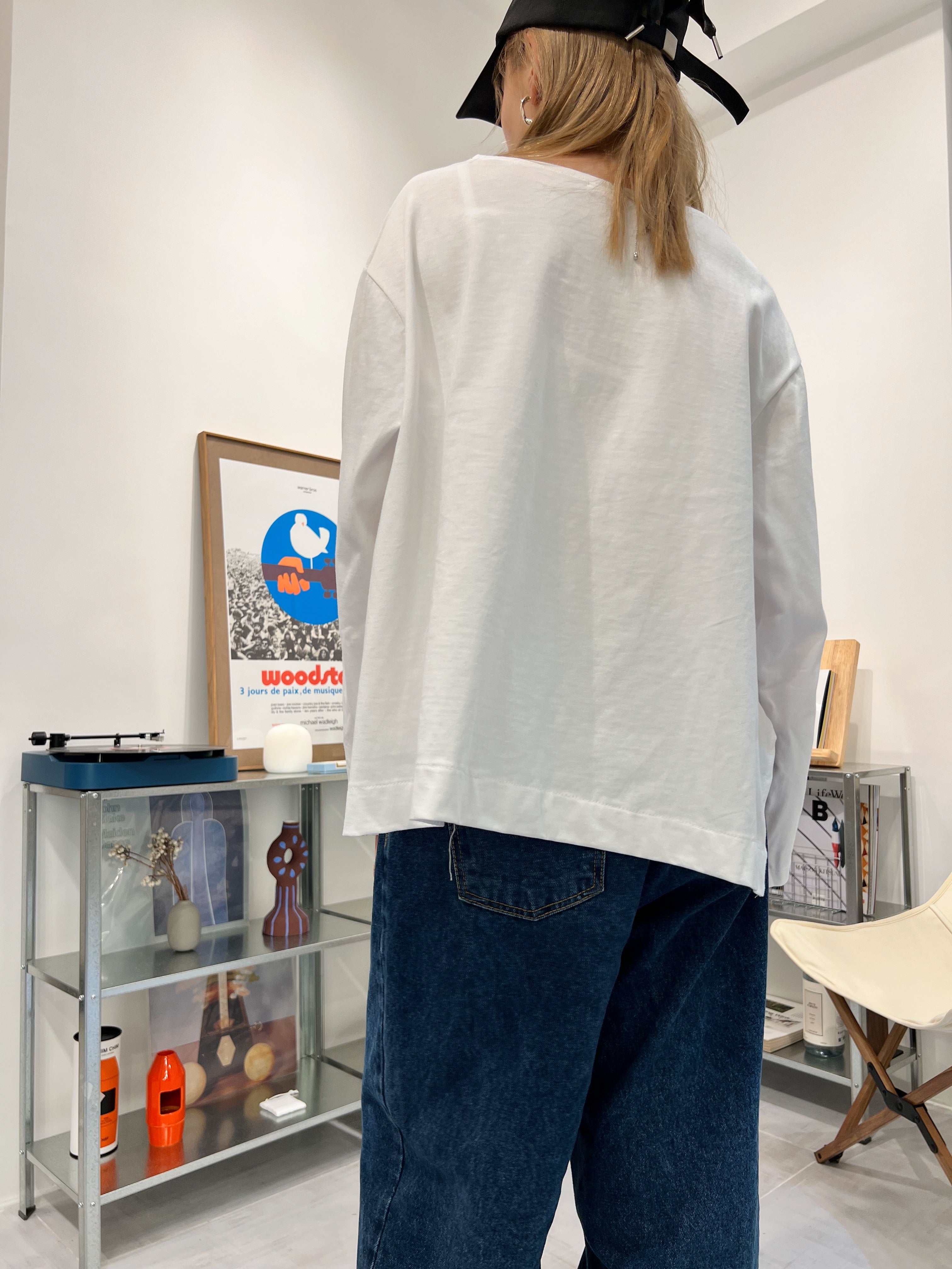 衫腳梯型T-shirt/白