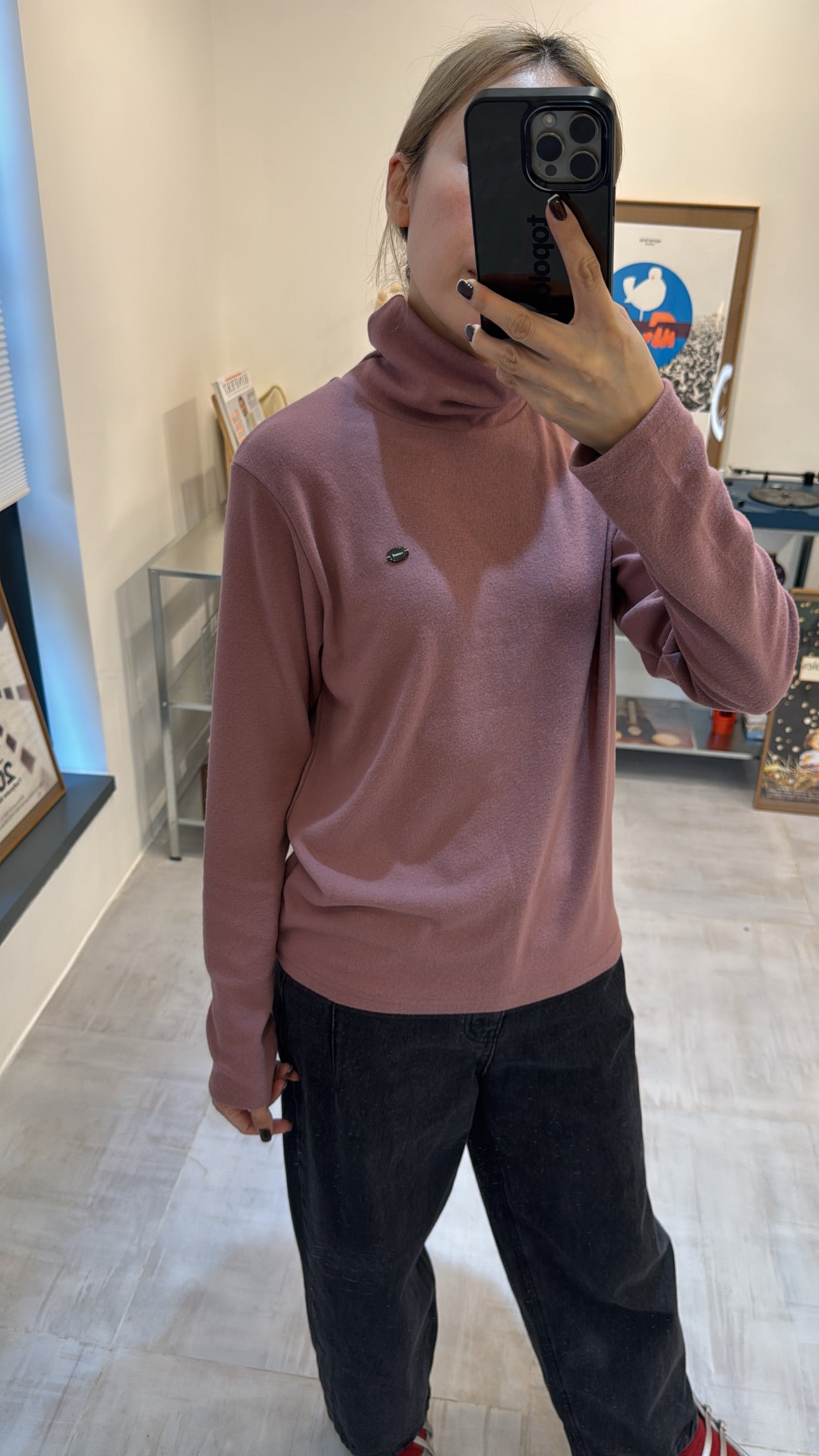 靚色企領T-shirt/霧粉紅