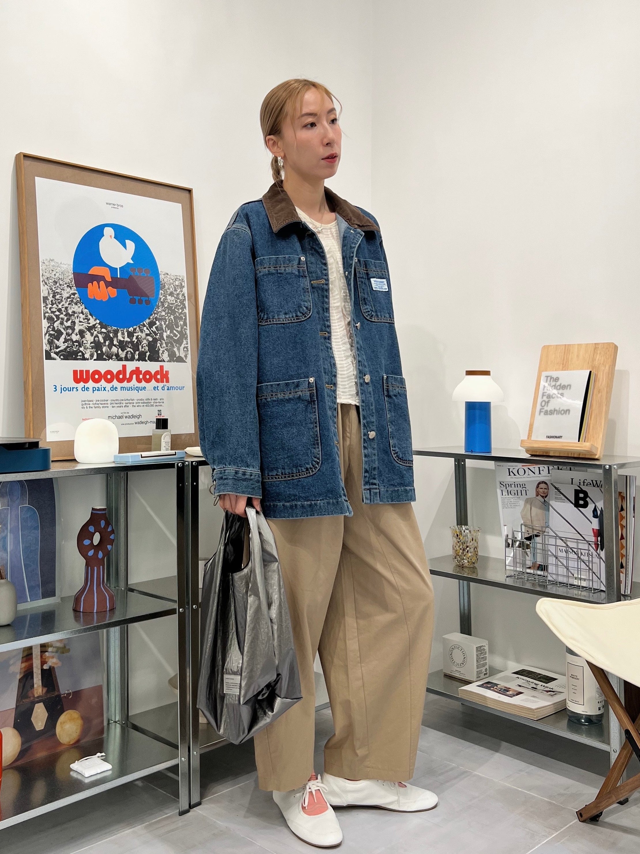 大袋薄身taper褲/杏