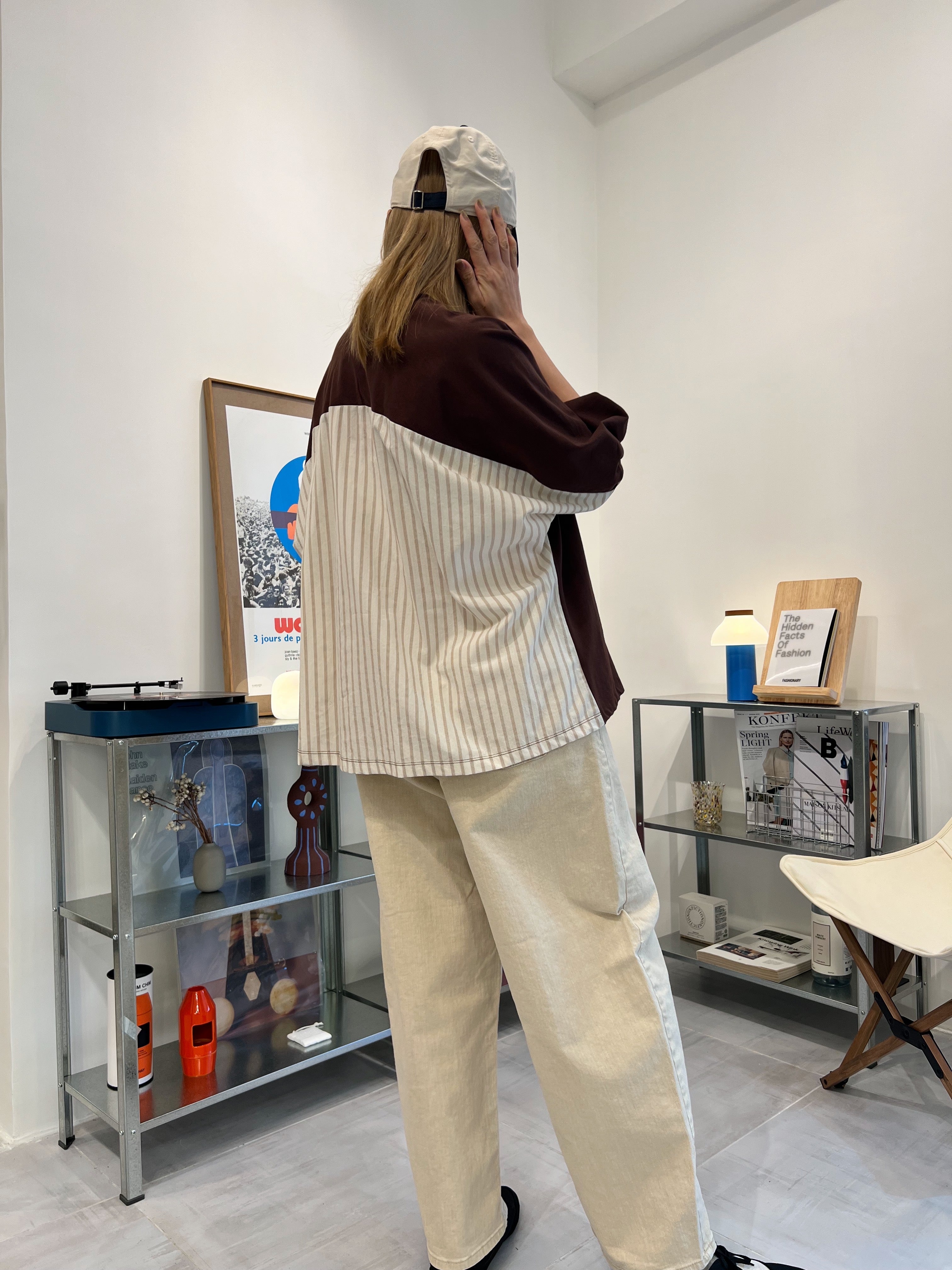 後併布泡泡袖T-shirt/啡