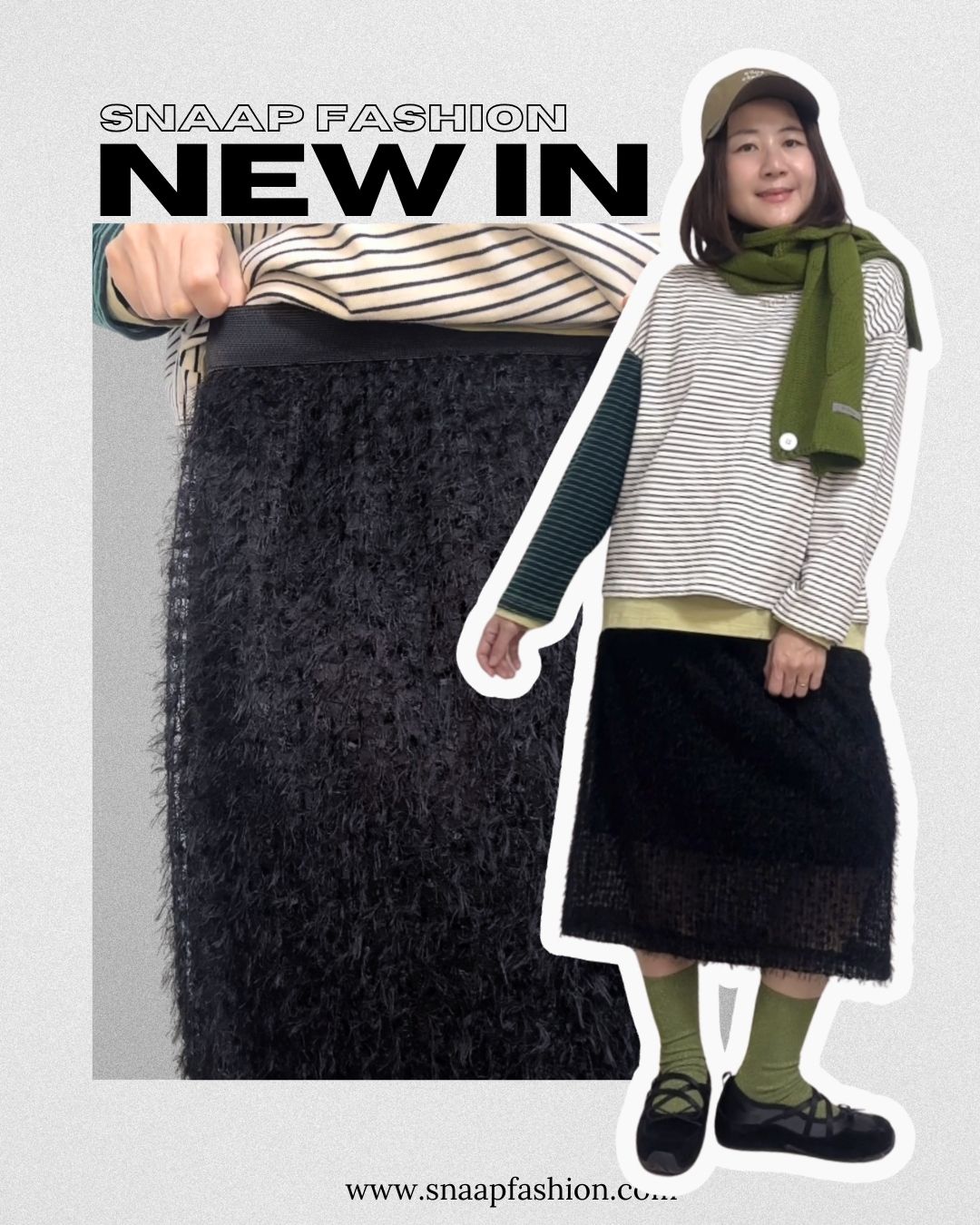 條條質感直身裙/黑