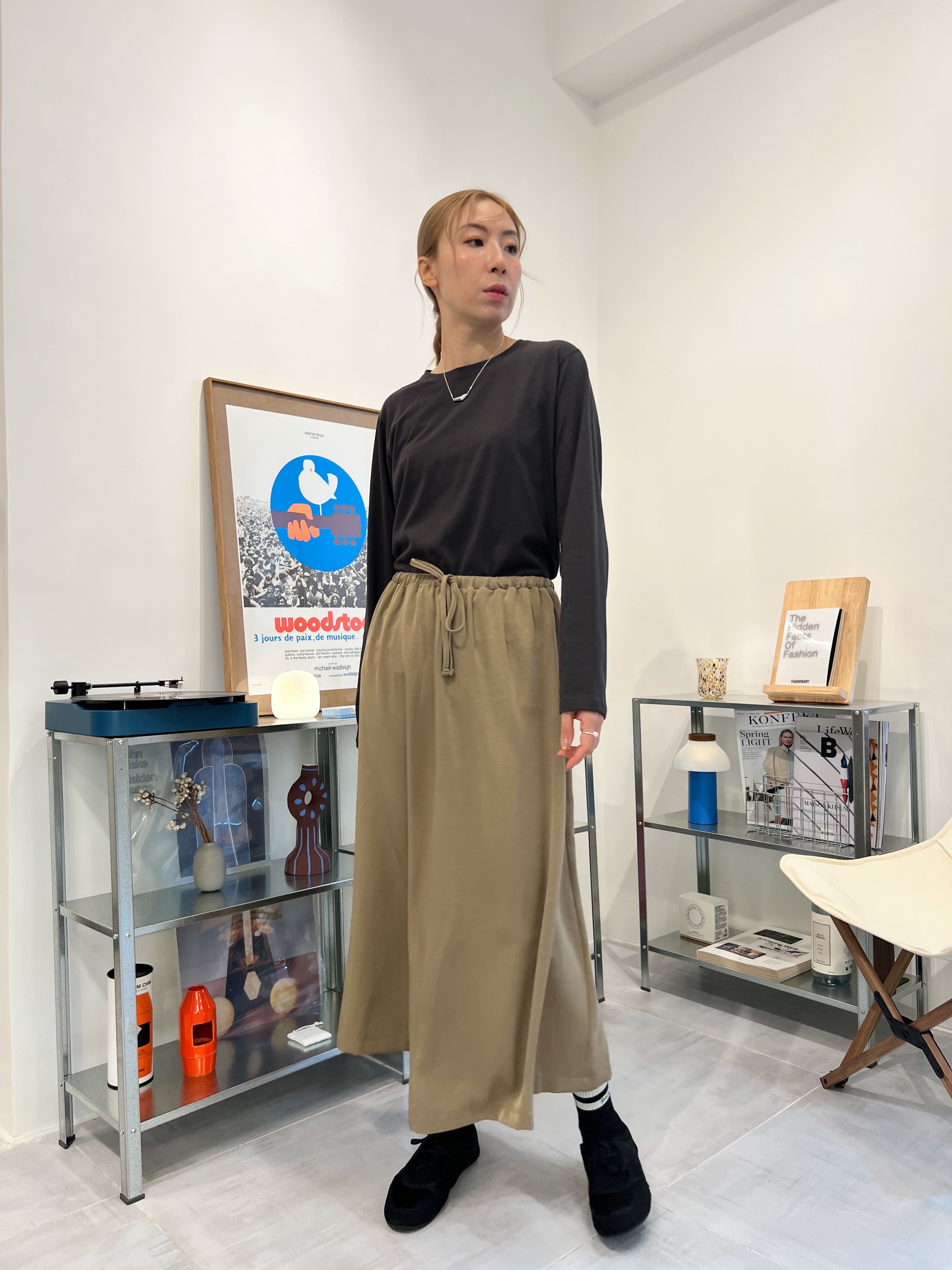 長身T-shirt/碳灰