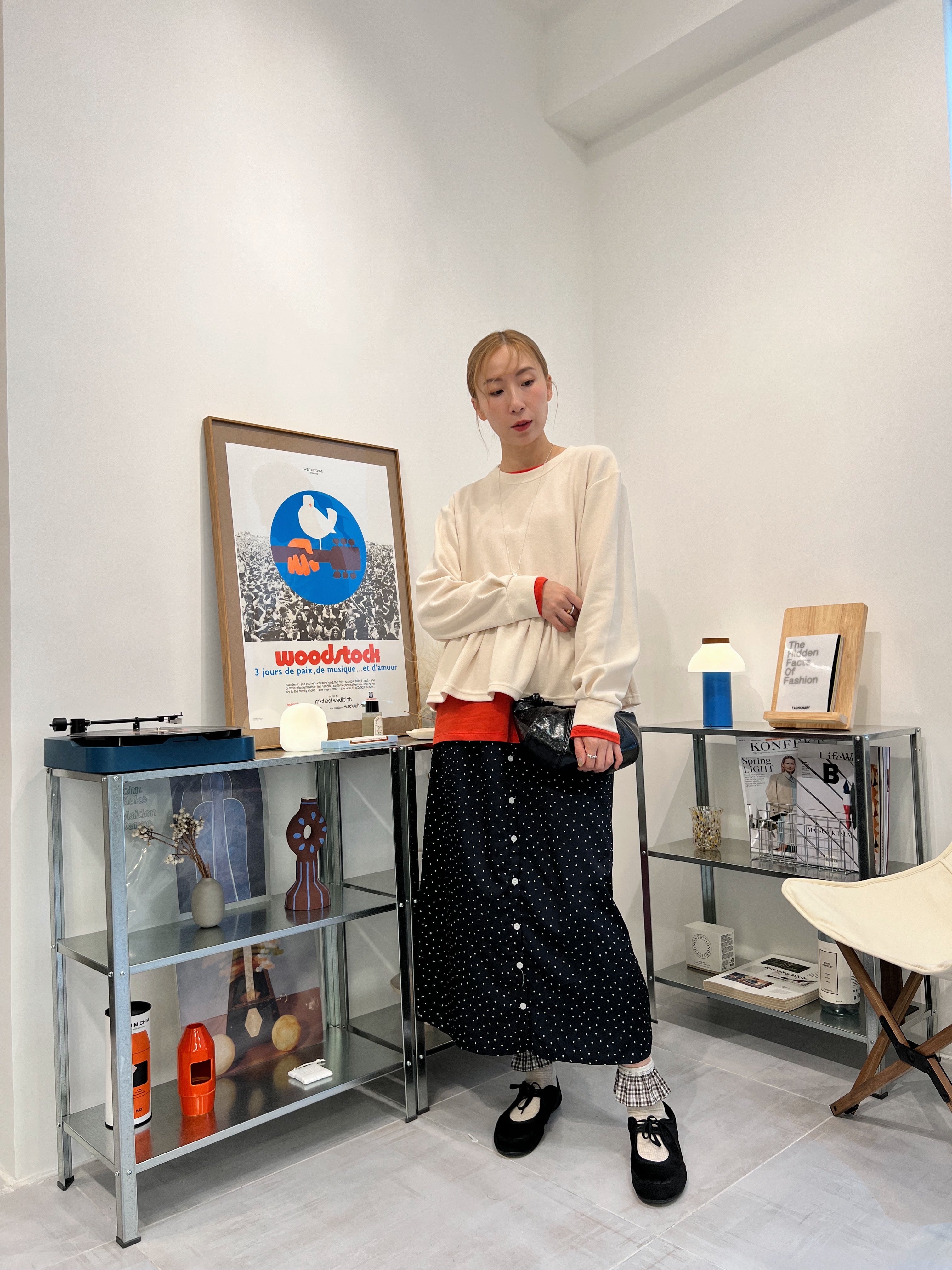 長身T-shirt/橙紅