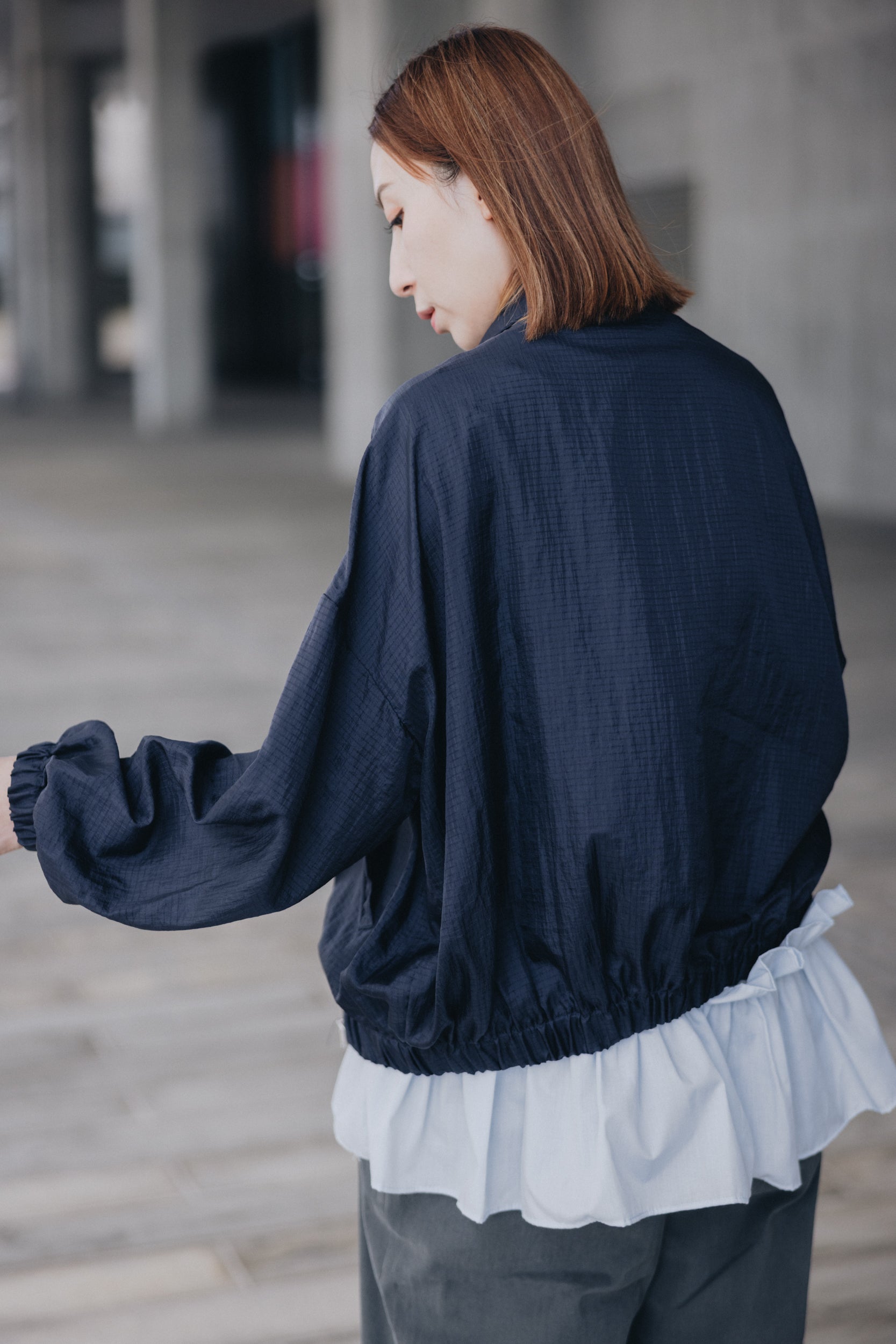 Ruffle風褸/深藍
