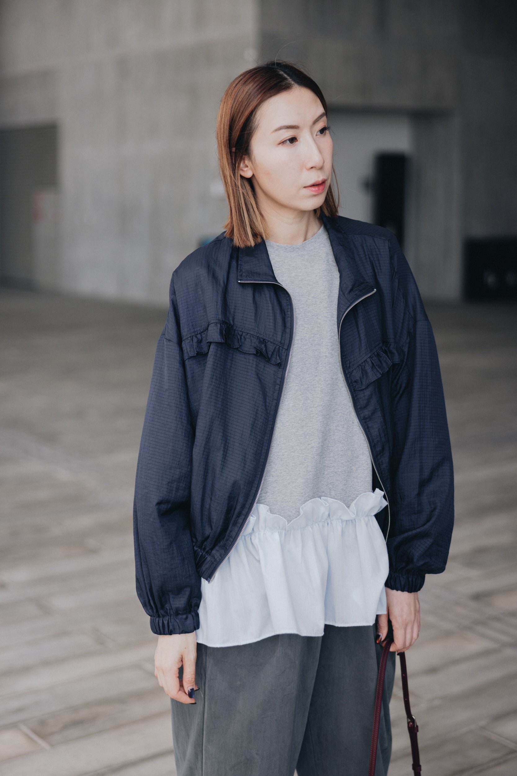 Ruffle風褸/深藍