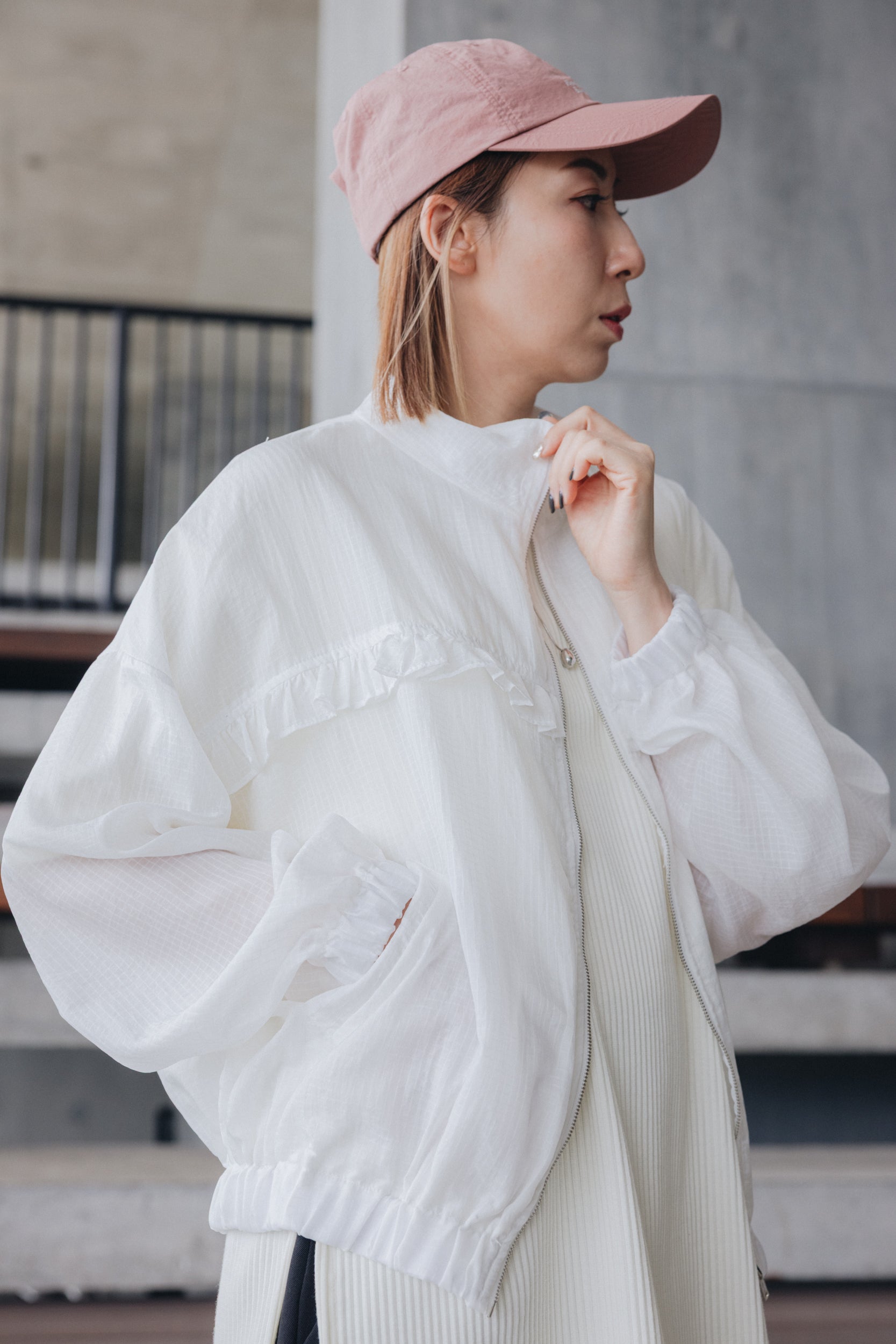 Ruffle風褸/白