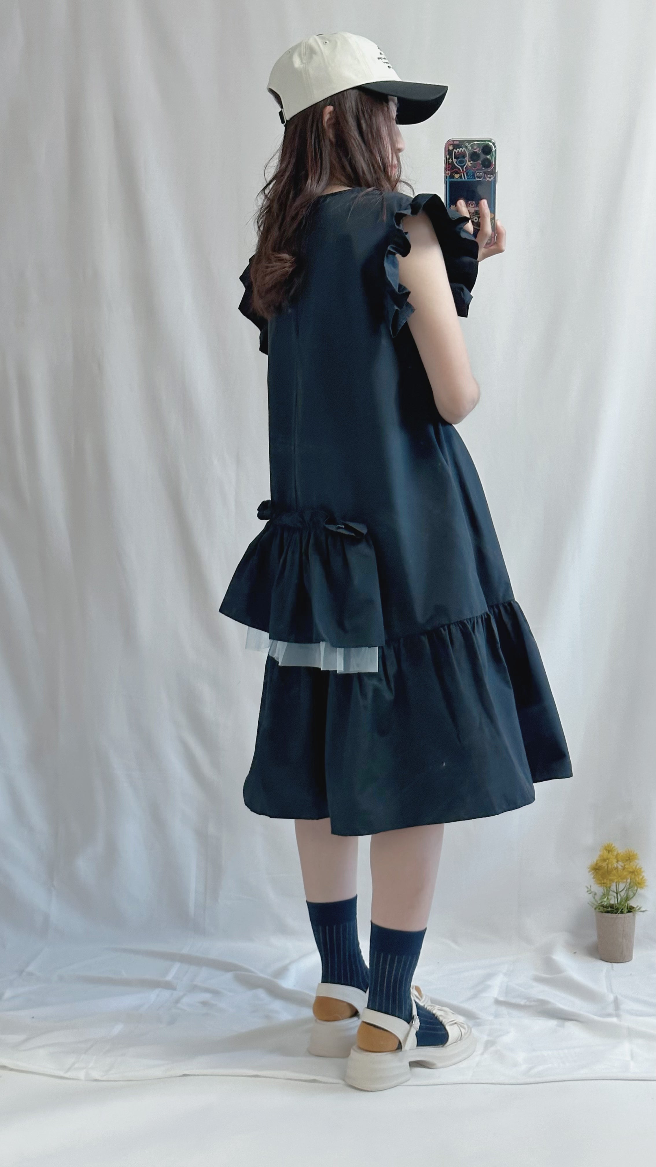 (預購)Ruffle背心裙/深藍