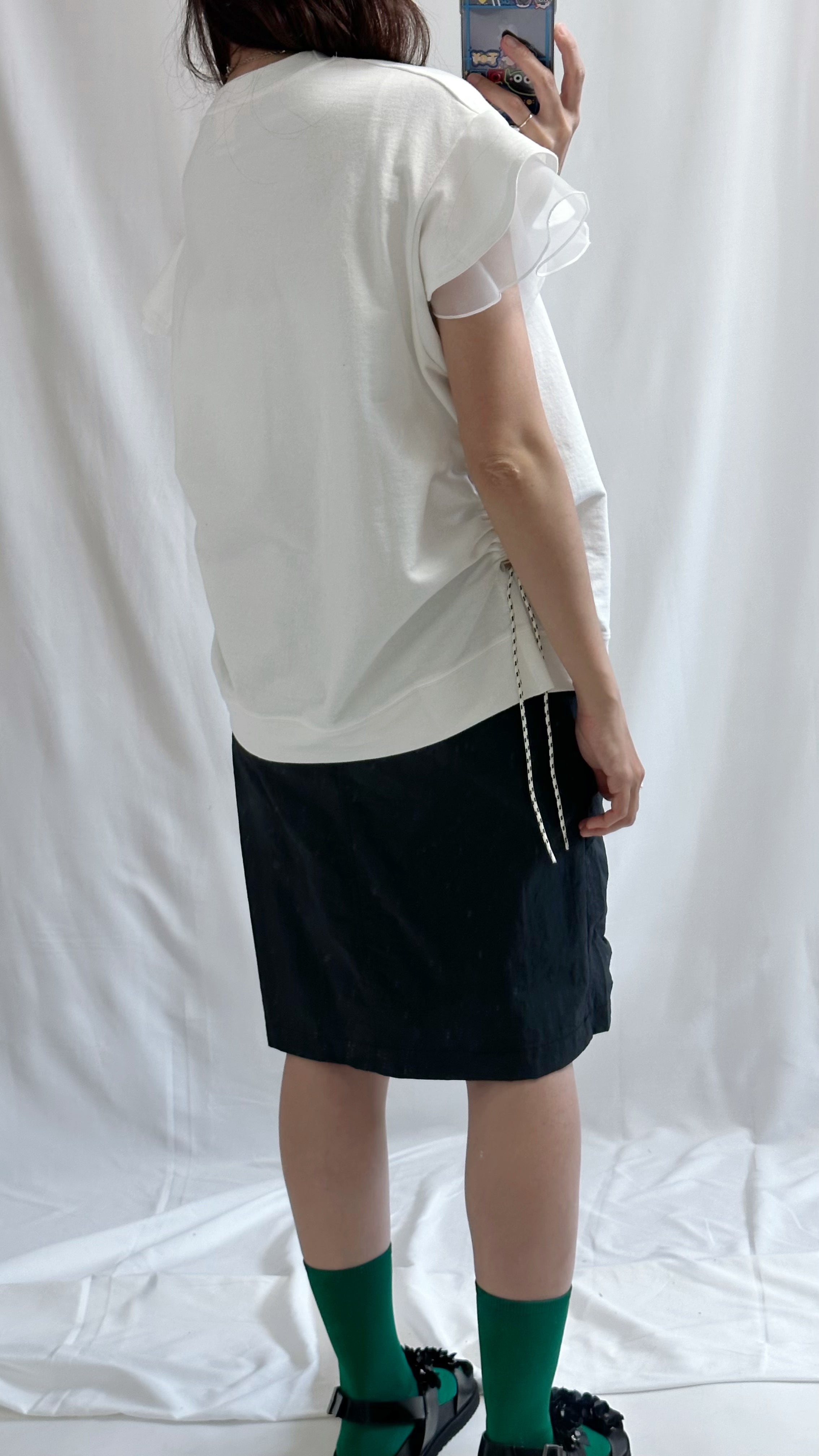(預購)袖口雙層Ruffle T-shirt/白