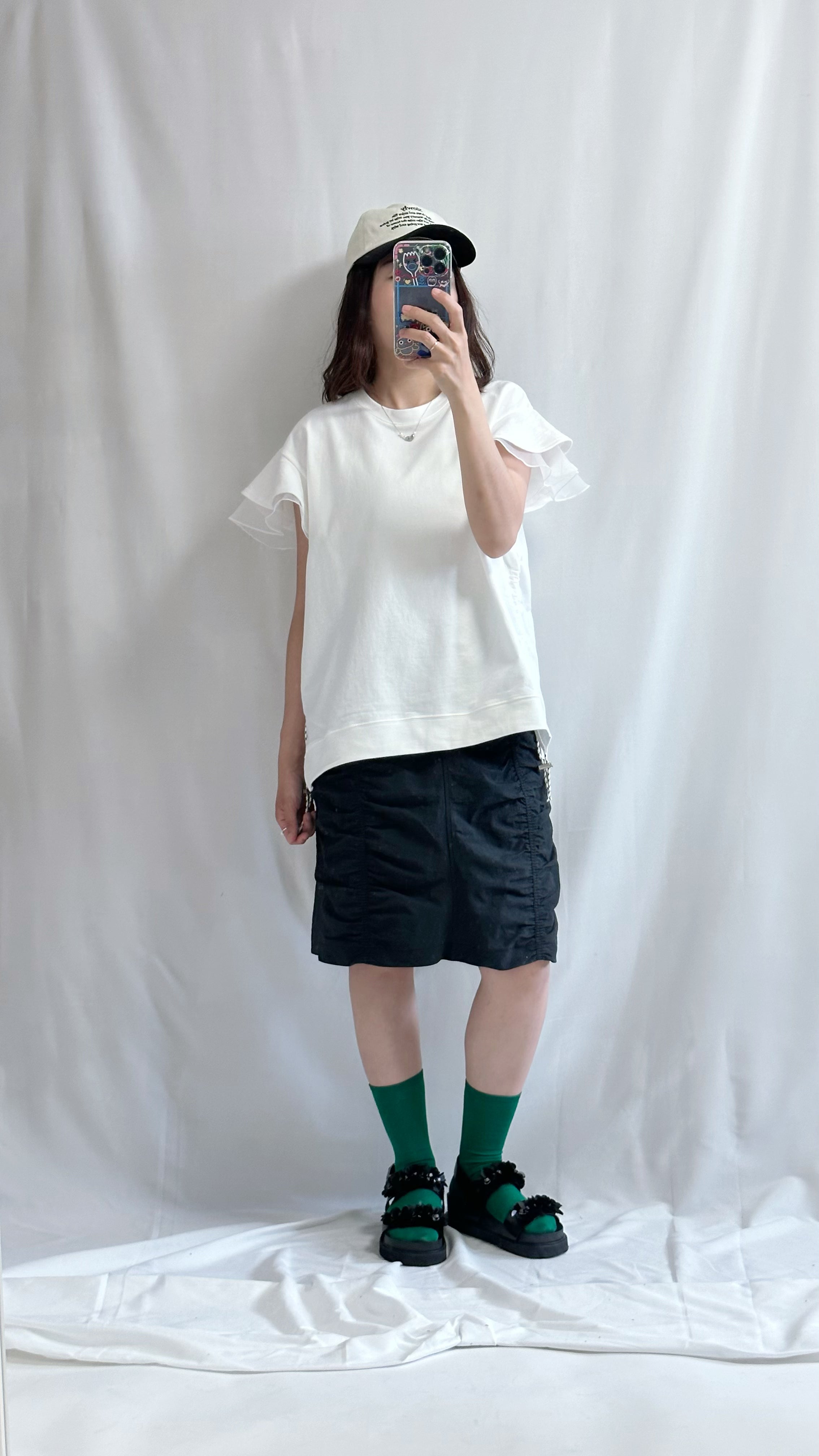 (預購)橡筋縮褶裙/深灰