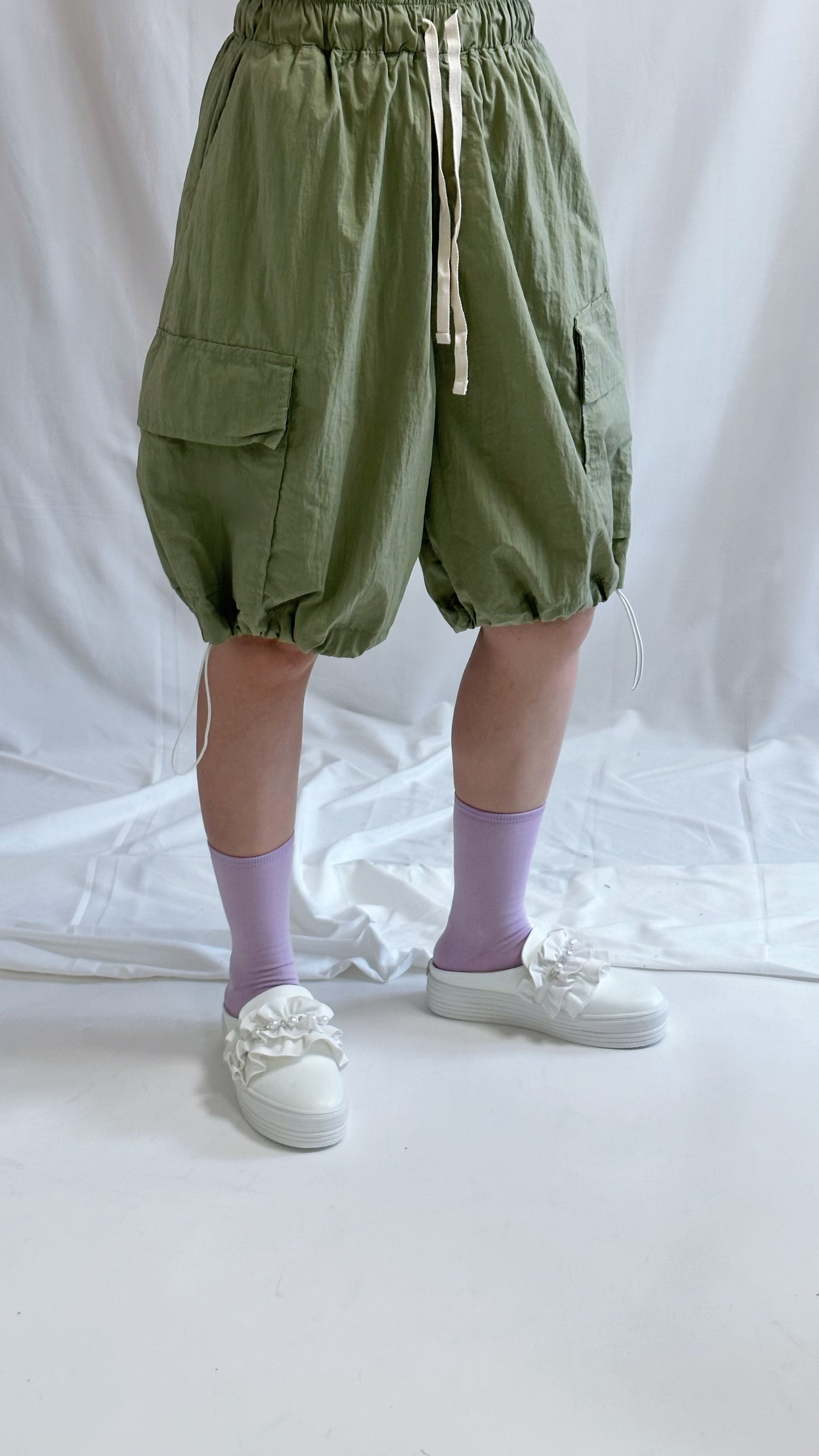 (預購)及膝軍褲/軍綠