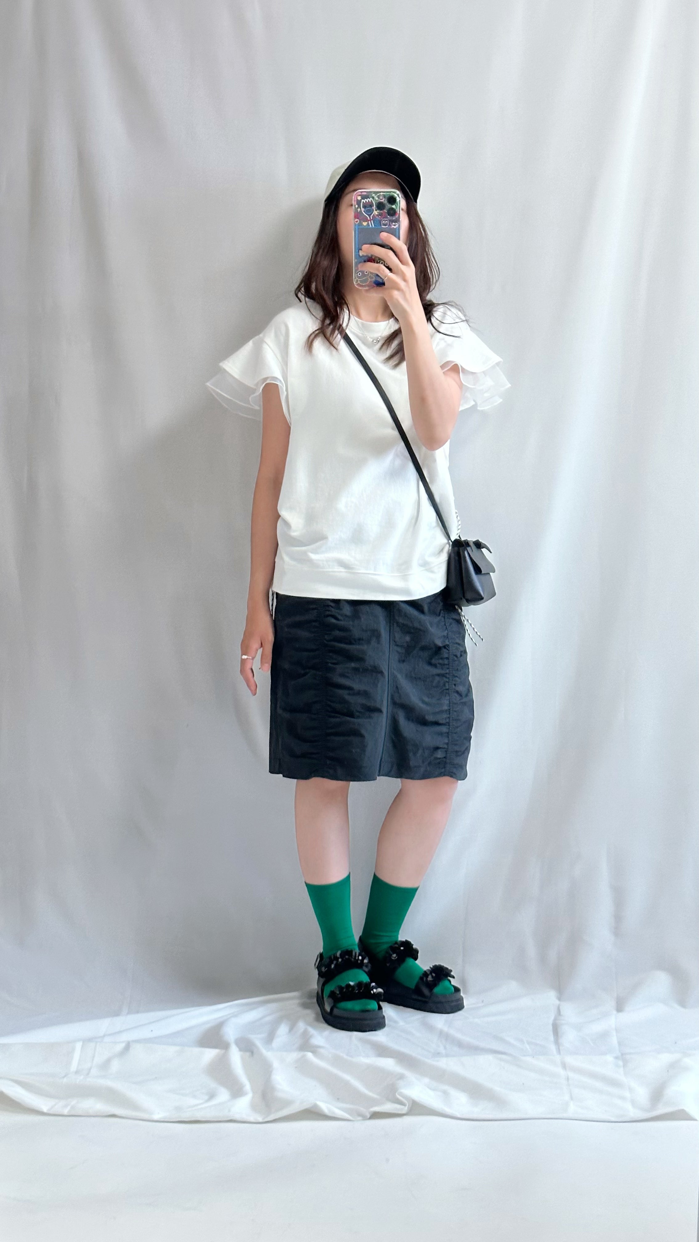 (預購)袖口雙層Ruffle T-shirt/白