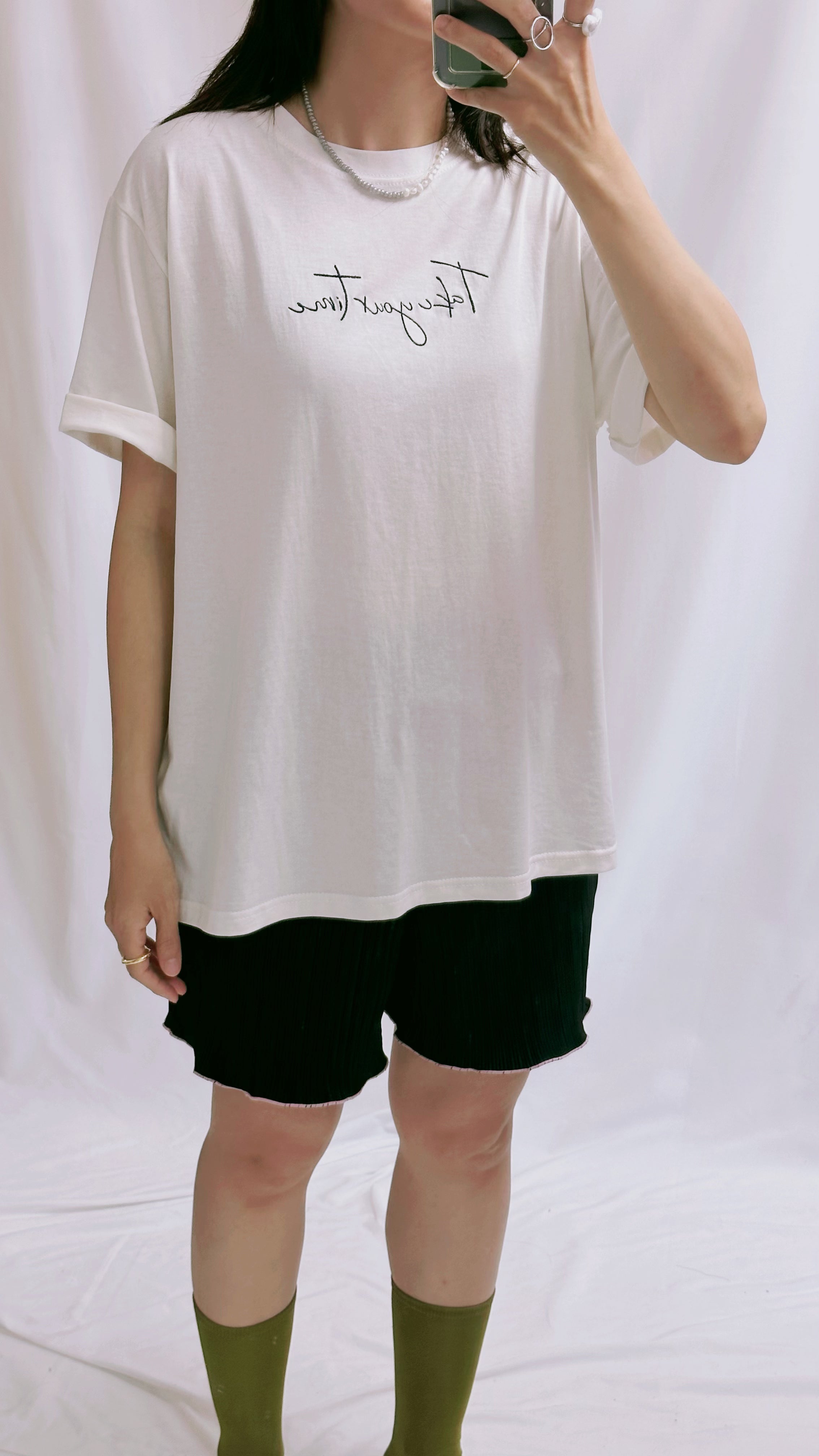 Take your time T-shirt/米白