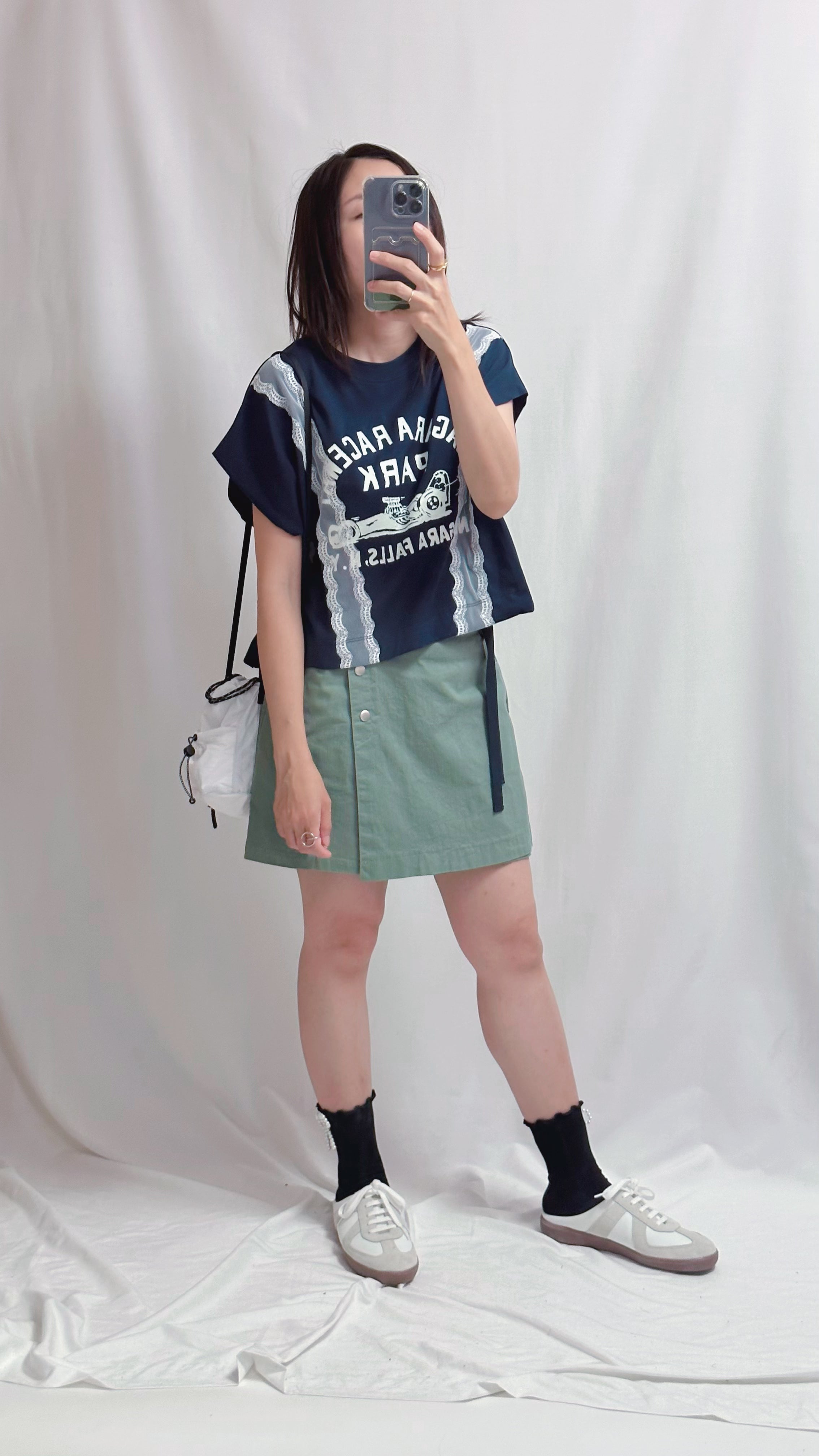 喱士印字T-shirt/深藍