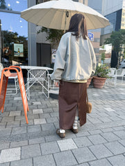 喱士縮褶外套/灰