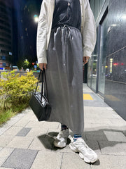 Satin微A裙/灰