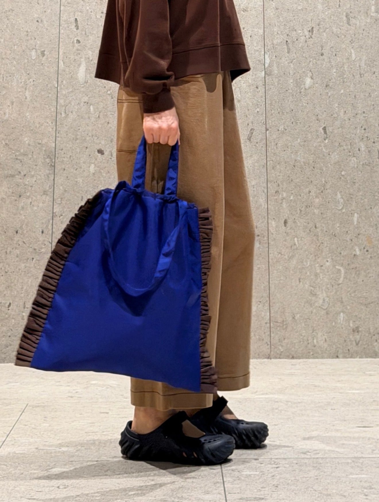 大Ruffle Tote Bag/藍