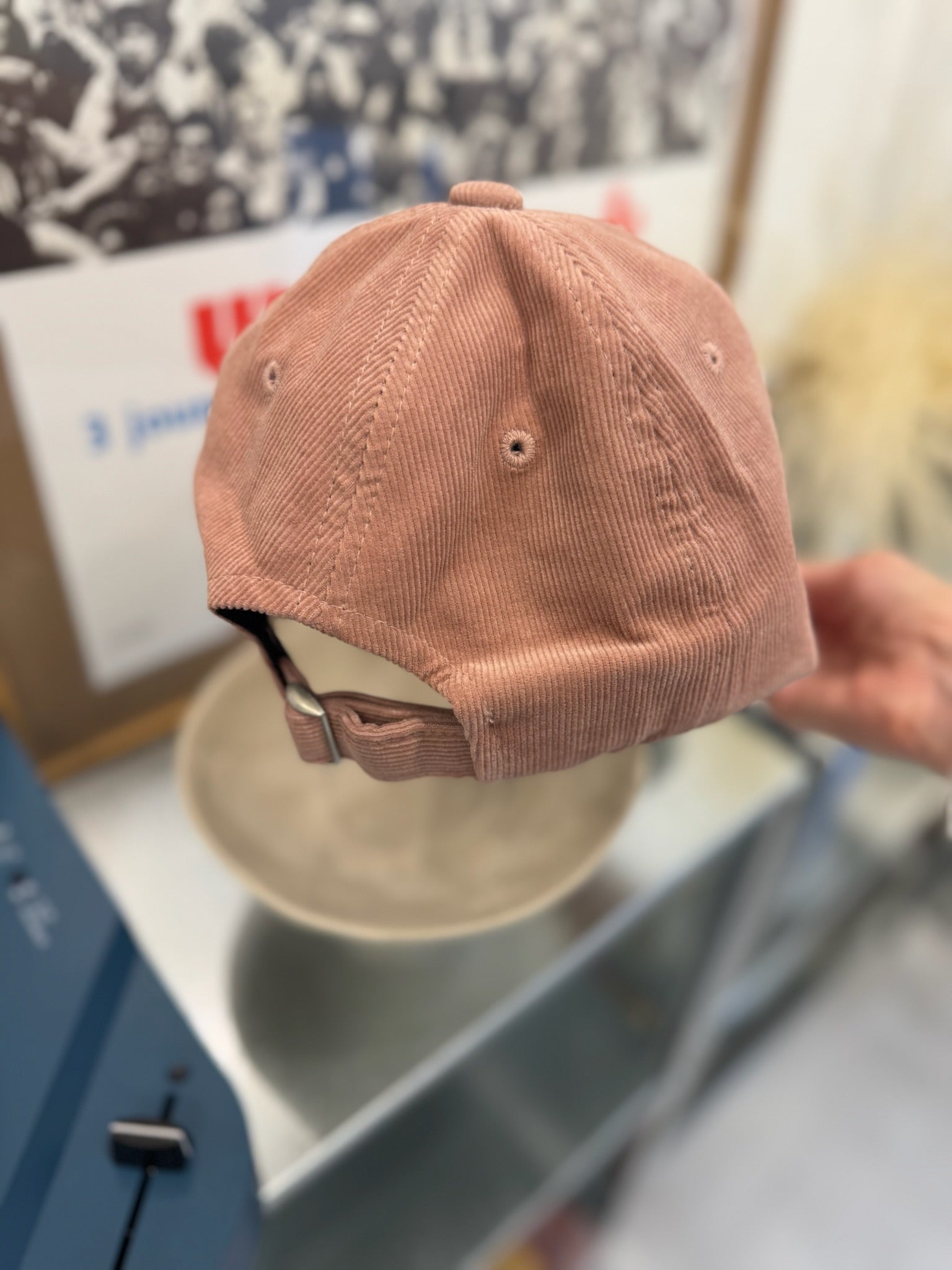 淨色繡字cap帽/粉紅