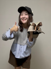 後蝴蝶結cap帽/杏