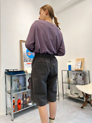 束袖T-shirt/霧紫