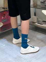 Day Off繡字襪/藍綠