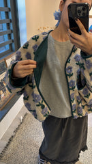 紫花羊羔毛外套/米杏