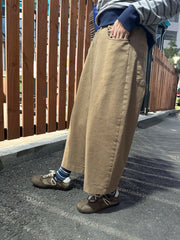 立體剪裁Crop褲/杏