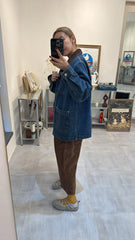 燈芯絨闊腳褲/啡