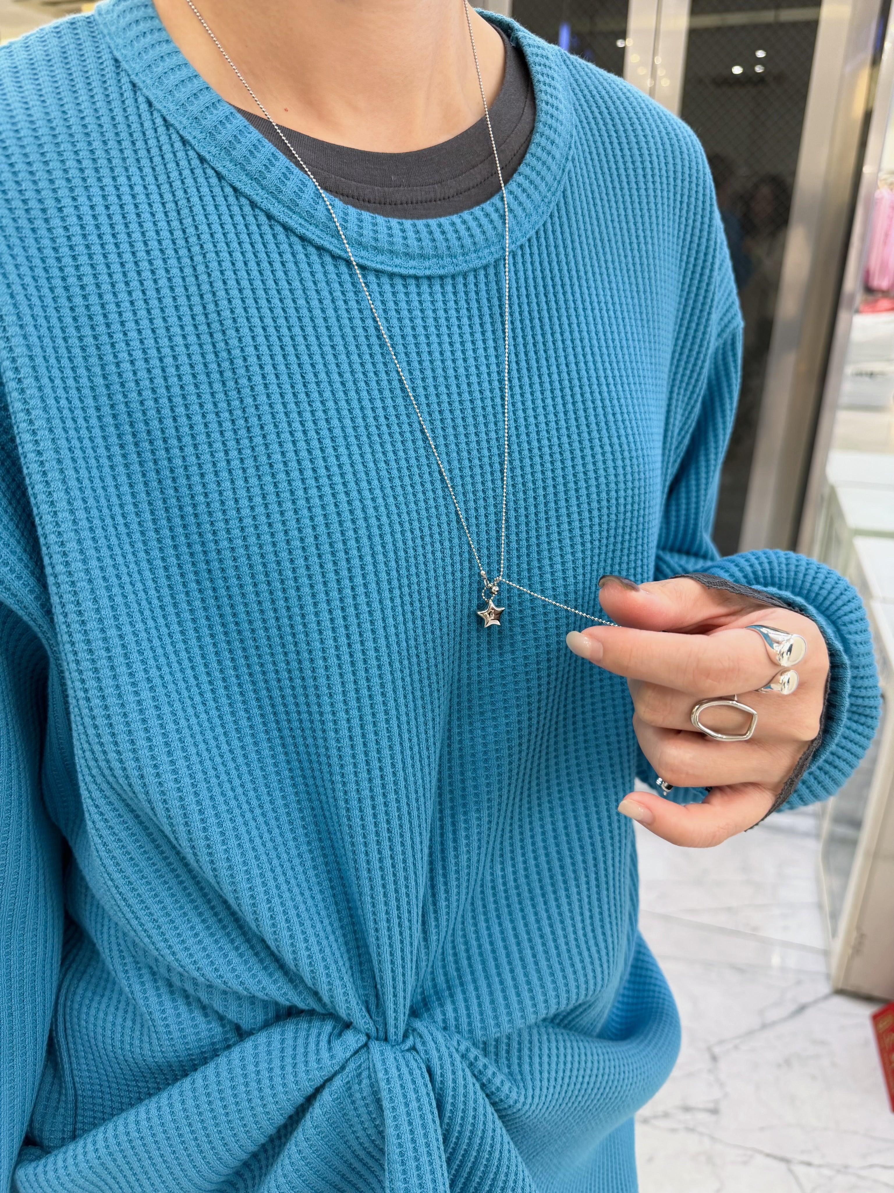 Waffle T-shirt/彩藍