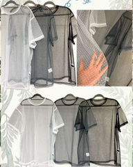 點點網布闊衫/灰 （不連T-shirt)