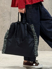大Ruffle Tote Bag/黑