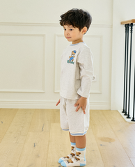 [兩件套] Honey Waffle Short Set-up Blue