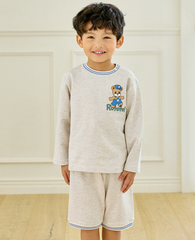 [兩件套] Honey Waffle Short Set-up Blue