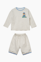 [兩件套] Honey Waffle Short Set-up Blue
