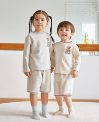[兩件套] Honey Waffle Short Set-up Blue