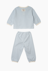 [睡衣兩件套]Honey Line Set Blue