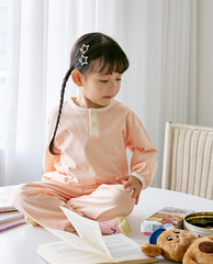 [睡衣兩件套]Honey Line Set Orange