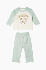 [睡衣兩件套]Honey Raglan Set-up Mint