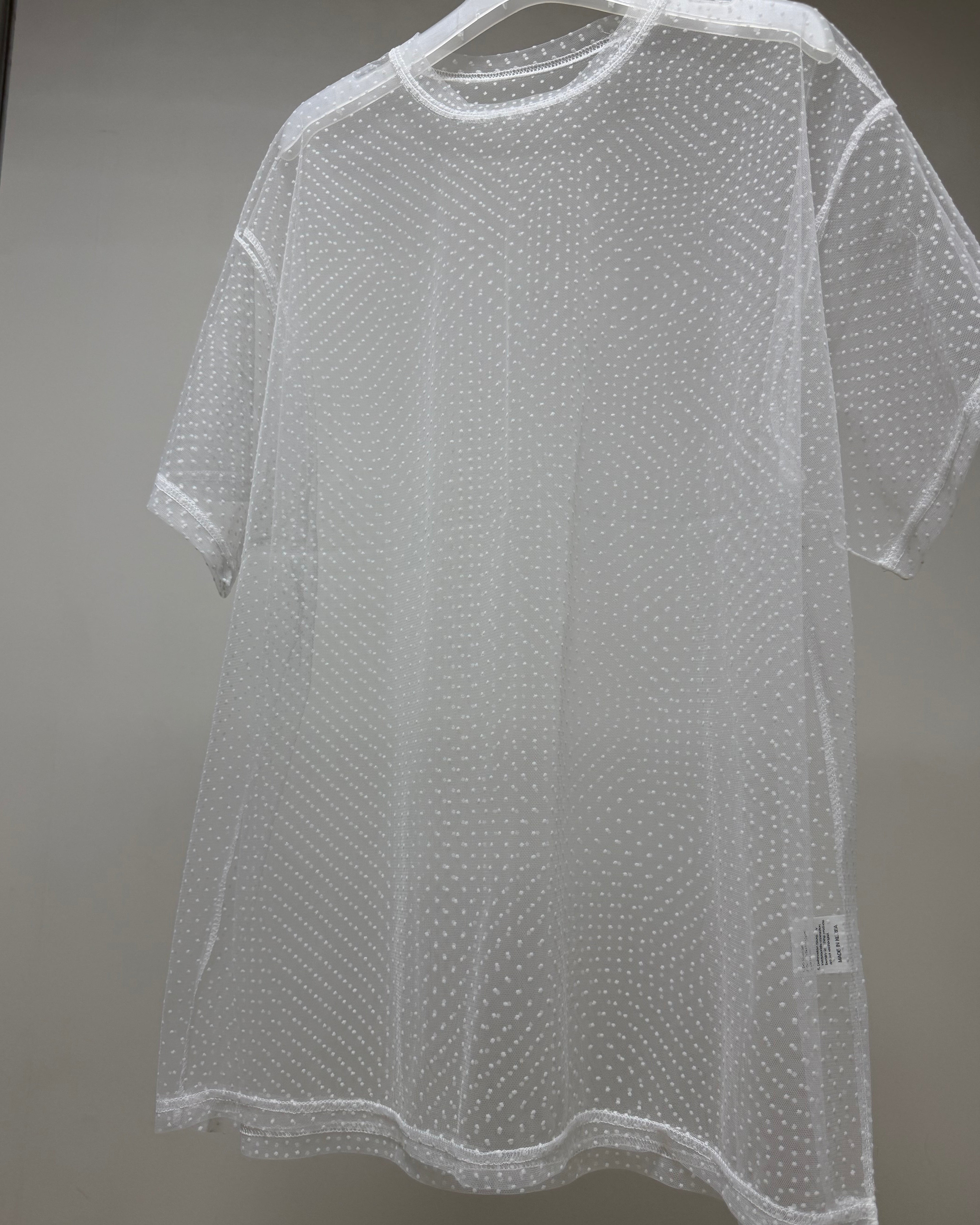 點點網布闊衫/白（不連T-shirt)