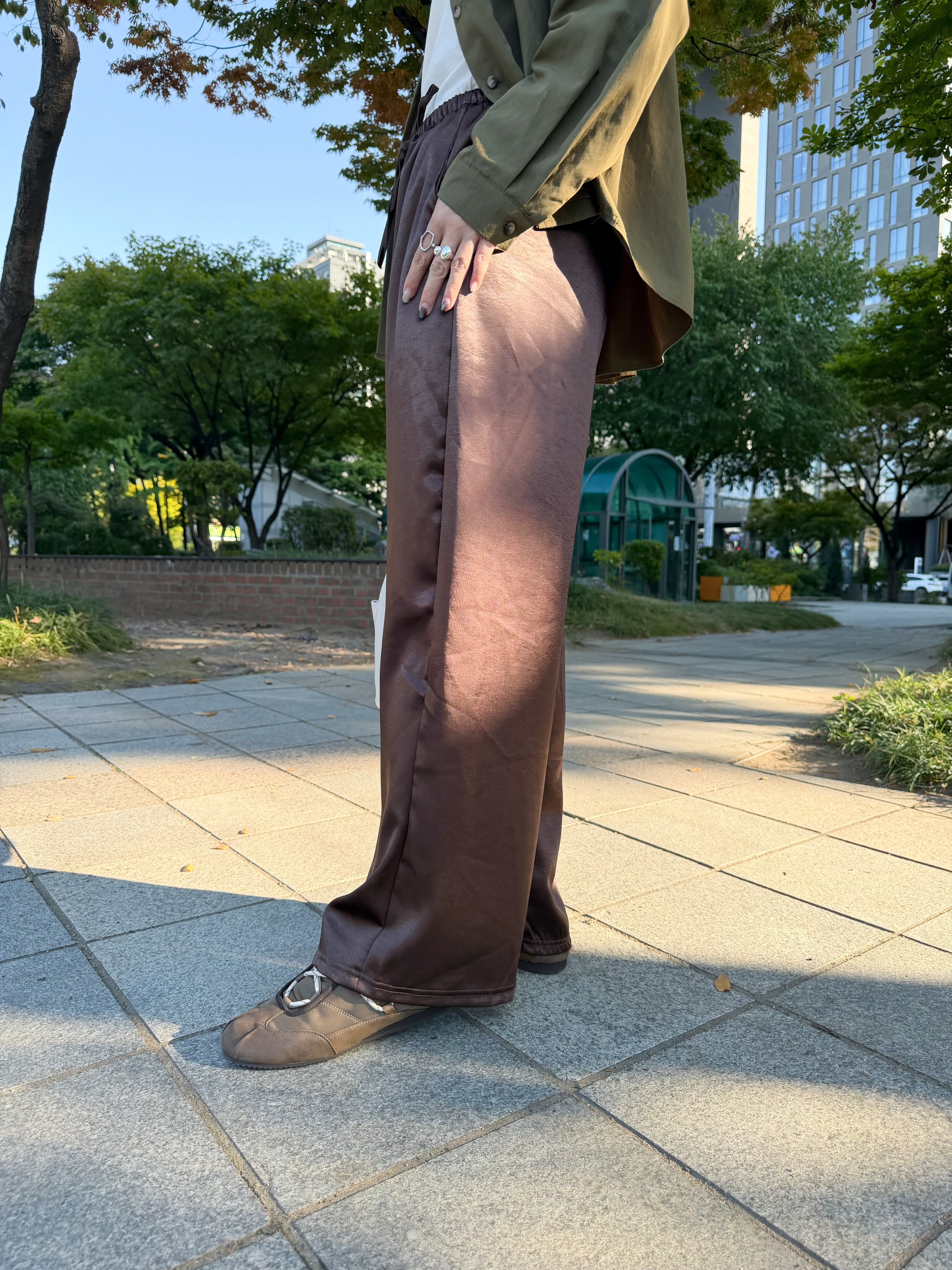 Satin褲/深啡