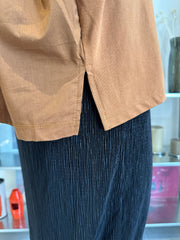 (訂貨：15工作天）後縮褶闊T-shirt/啡