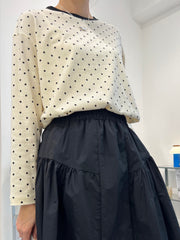 波點T-shirt/米白