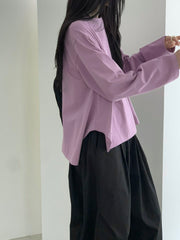 衫腳梯型T-shirt/粉紫