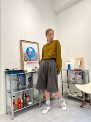 束袖T-shirt/橄欖