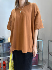 (訂貨：15工作天）後縮褶闊T-shirt/啡